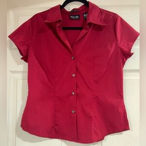 Women’s New York & Company Red Button Down Shirt